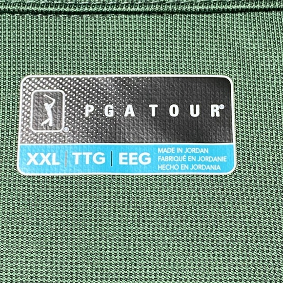 PGA Tour Long Sleeve Polo Men's XXL Green Performance Golf Shirt Breathable EUC - Picture 4 of 6